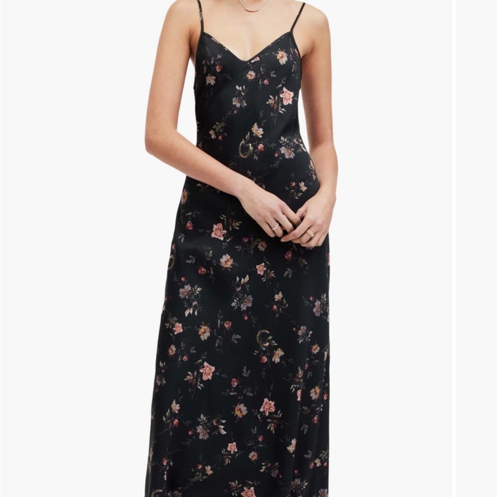 AllSaints Bryony floral print slip dress size US6 UK10